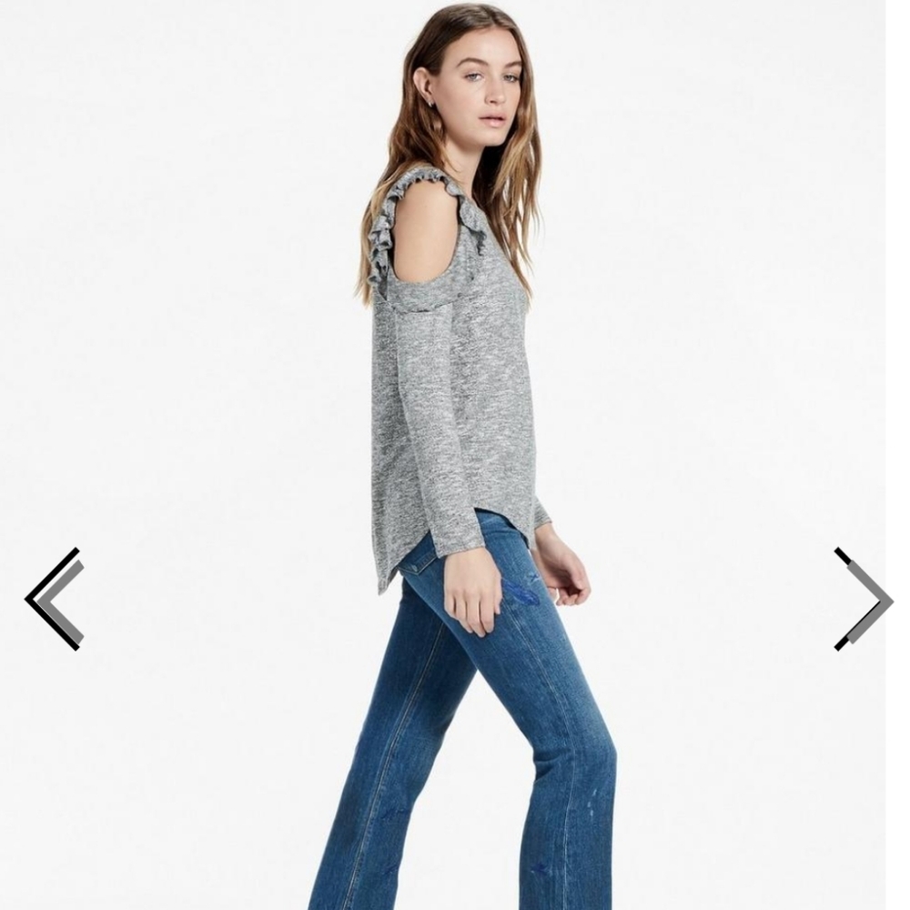 Lucky brand ruffle cold shoulder top